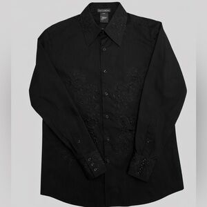 Chateau Works Black Dress Shirt with Embroidery